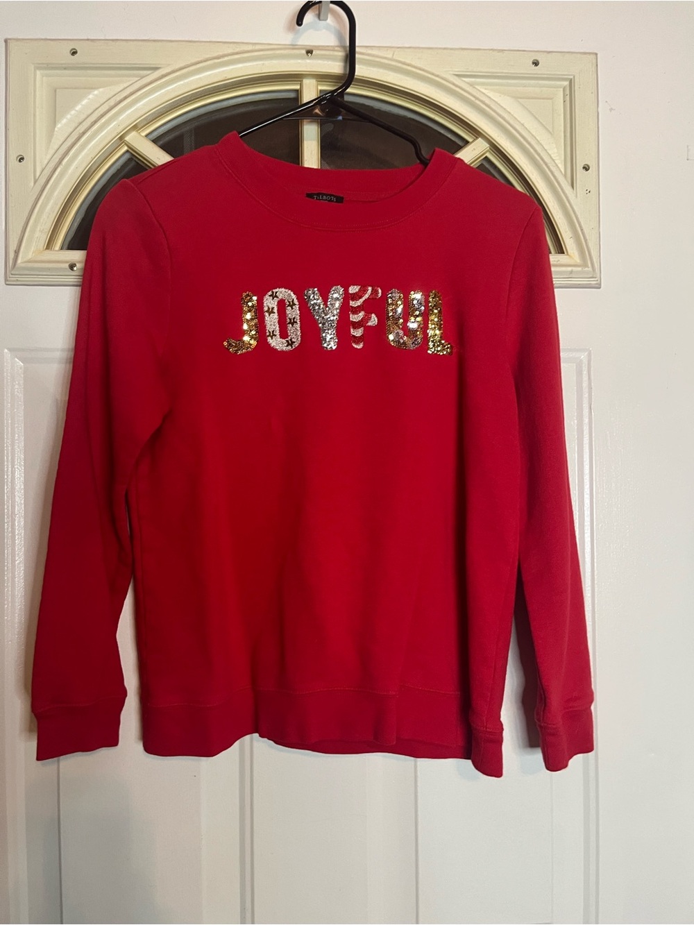 Talbots Petite Red Crewneck Sweatshirt